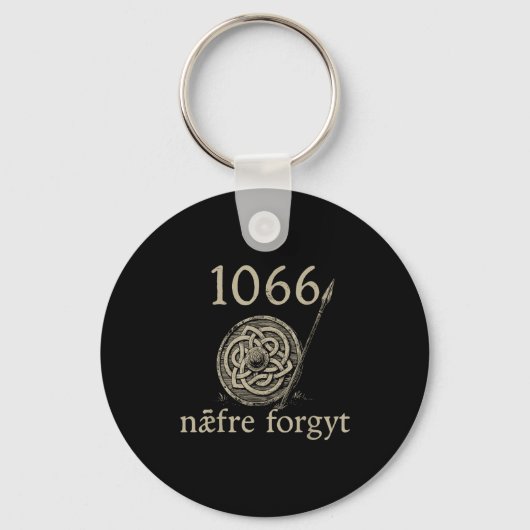 Retro 1066 Naefre Forgyt Never Forget Viking Engla Sleutelhanger (Voorkant)