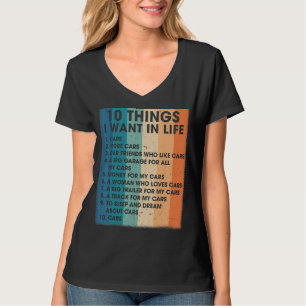 Retro  10 dingen die ik wil in mijn levenscarrière t-shirt