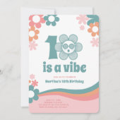 Retro 10th Birthday Girl Party Invitation (Devant)