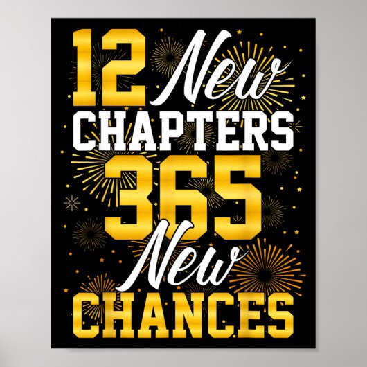 Retro 12 New Chapters 365 New Chances Happy New Ye Poster (Voorkant)
