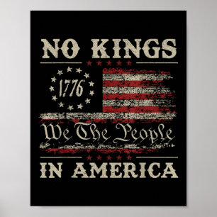 Retro 14 juni Geen koningen in Amerika 1776 Vlag v Poster