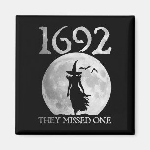 Retro 1692 Ze misten een heks Salem 1692 Hallow Magneet