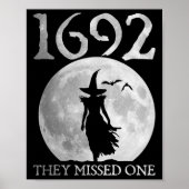 Retro 1692 Ze misten een heks Salem 1692 Hallow Poster (Voorkant)