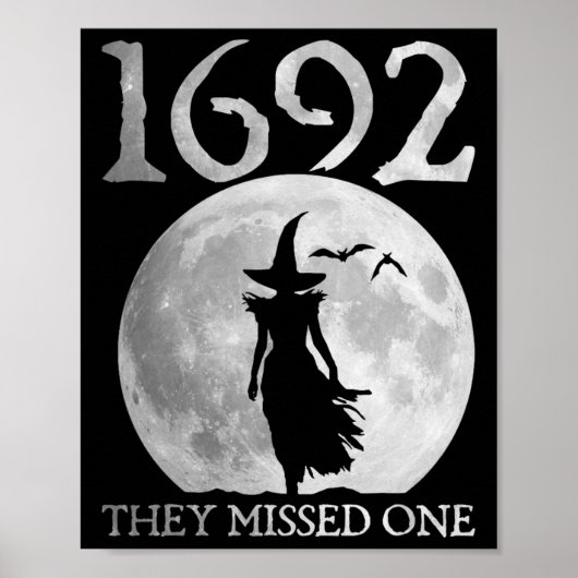 Retro 1692 Ze misten een heks Salem 1692 Hallow Poster (Voorkant)