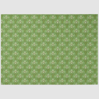 Retro 1880s Victoriaans Emerald Green Irises Print Tissuepapier