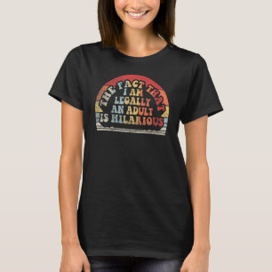 Retro 18e verjaardag.. ik ben legaal een volwassen t-shirt