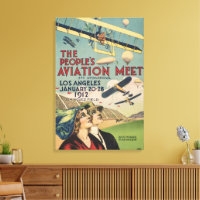 Retro 1912 Los Angeles Luchtshow Reis Kunst