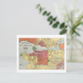 Retro 1914 Kaart Stad van Vancouver British Columb (Staand voorkant)