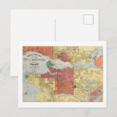 Retro 1914 Kaart Stad van Vancouver British Columb (Voorkant / Achterkant)