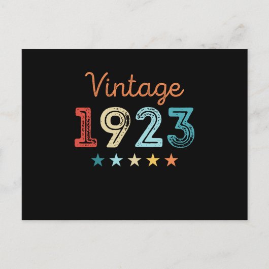 Retro 1923 100e verjaardag cadeau 100 jaar briefkaart (Voorkant)