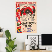 Retro 1930s art deco design cycling poster (Thuiskantoor)