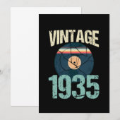 Retro 1935 85th Birthday Record Vinyl Vin Kaart (Voorkant / Achterkant)