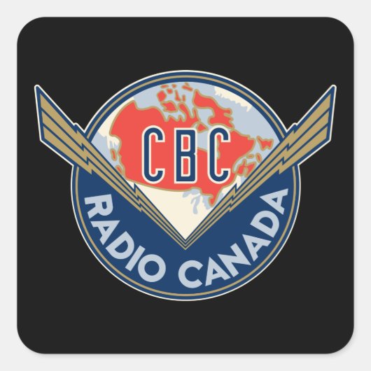 Retro 1940-1958 vierkante sticker (Voorkant)