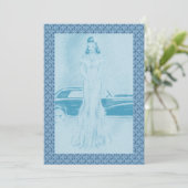 Retro 1940s, diner en dansen kaart (Staand voorkant)