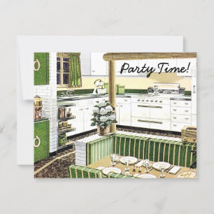 Retro 1940s Dinner Party Kaart