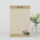 Retro 1940s Kantoor Briefpapier (Staand voorkant)