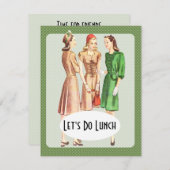 Retro 1940s Luncheon V1 Kaart (Voorkant / Achterkant)