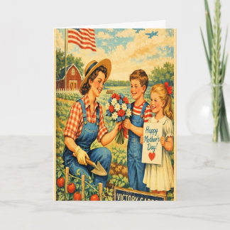 Retro 1940s Style Mother's Day Card Kaart