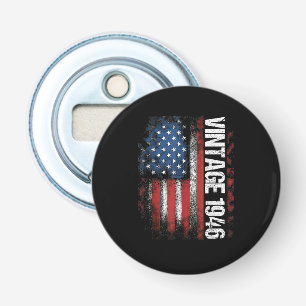 Retro 1946 80e verjaardagscadeaus 80 jaar oud Amer Button Flesopener