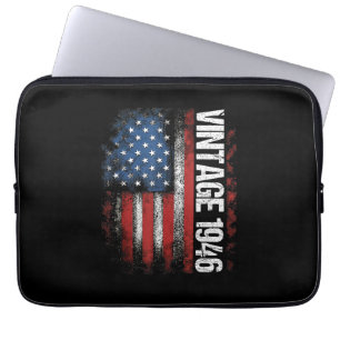 Retro 1946 80e verjaardagscadeaus 80 jaar oud Amer Laptop Sleeve