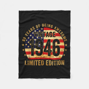 Retro 1946 80ste verjaardag 80 jaar oud Amerikaans Fleece Deken