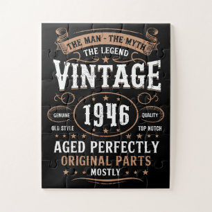 Retro 1946 Verjaardagsman Mythe Legende 80e Cadeau Legpuzzel