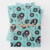 Retro 1950 Diner Birthday Wrapping Papier - Sock H (En situation)