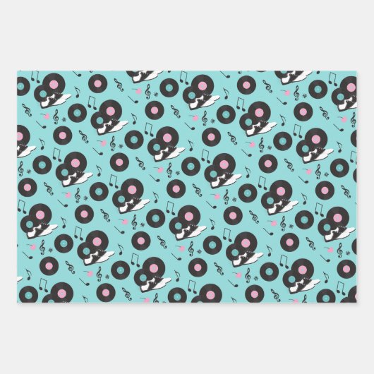 Retro 1950 Diner Birthday Wrapping Papier - Sock H (Devant)