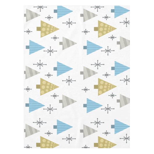 Retro 1950 kerstbomen tafelkleed (Voorkant)