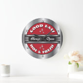 Rétro 1950 Mur de dîner horloge - Rouge (Maison)