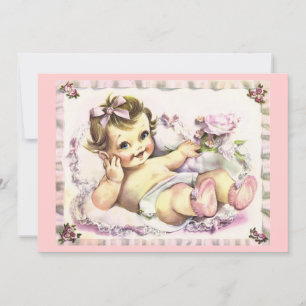 Retro 1950s Baby shower Kaart