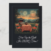 Retro 1950s Backyard BBQ Scene – Nostalgic 4th of Kaart (Voorkant / Achterkant)