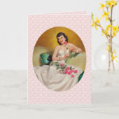 Retro 1950s Birthday Kaart (Gele Bloem)