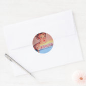 Retro 1950s Birthday Ronde Sticker (Envelop)