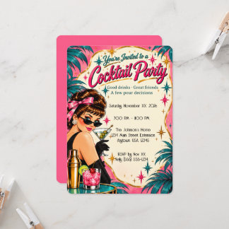 Retro 1950s Cocktailparty Vintage Martini Kaart