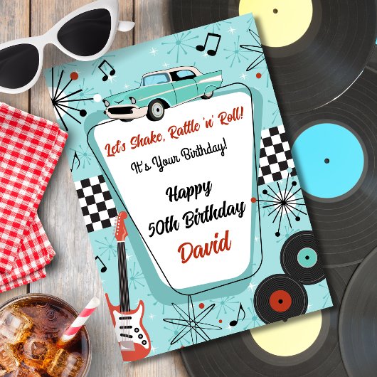 Retro 1950's Diner Birthday Kaart