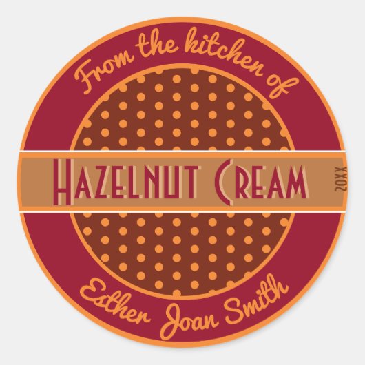 Retro 1950s Eigen Homemade Etiket Polka Dots (Voorkant)