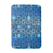 Retro 1950s Geometric Pattern Blue Badmat (Voorkant Verticaal)