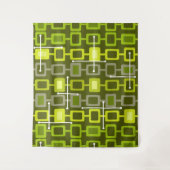 Retro 1950s Geometric Pattern Chartreuse Wandkleed (Voorkant)