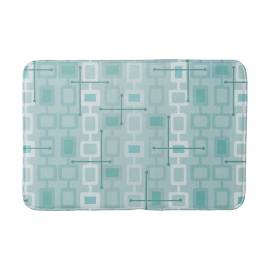 Retro 1950s Geometric Pattern Mint Badmat (Voorkant)