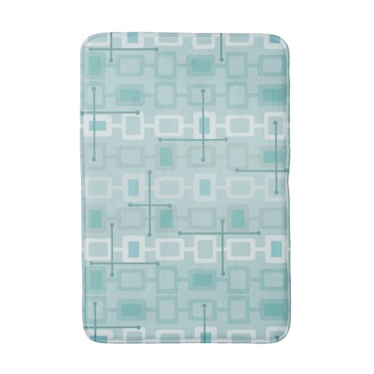 Retro 1950s Geometric Pattern Mint Badmat (Voorkant Verticaal)