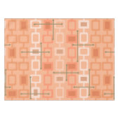 Retro 1950s Geometric Pattern Oranje Tafelkleed (Voorkant (Horizontaal))