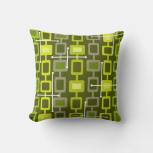 Retro 1950s Geometrisch Patroonpatroon Chartreuse Kussen