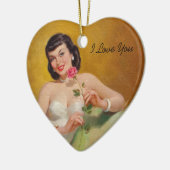 Retro 1950s Love Keramisch Ornament (Links)