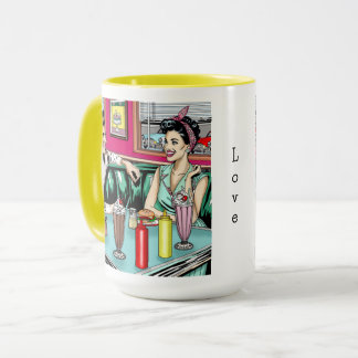Retro 1950's Paar bij Diner Mok