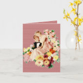 Retro 1950s paar V2 Kaart (Gele Bloem)