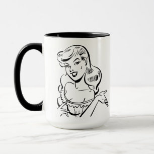 Retro 1950s Pin-Up Comic Meisje Mok