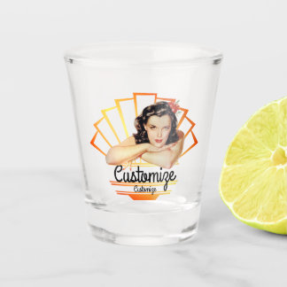 Retro 1950s Pinup Girl Shot glass Shot Glas