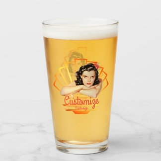 Retro 1950s Pinup  Glass Cup Glas