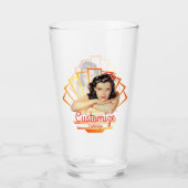 Retro 1950s Pinup  Glass Cup Glas (Voorkant)
